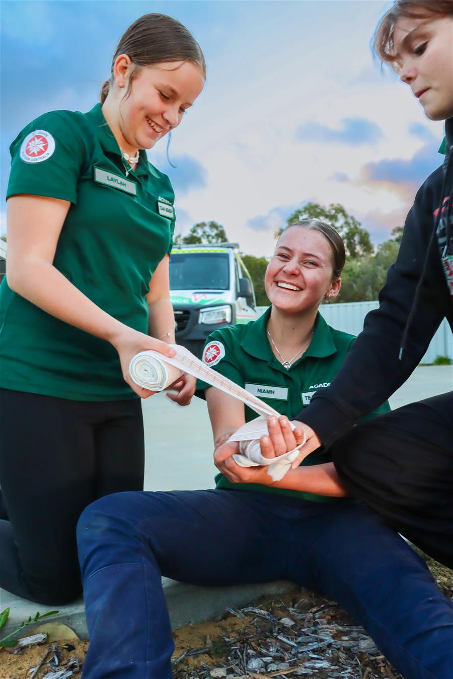 Emergency first aid training in action