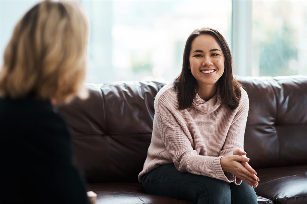 lady talking to a therapist