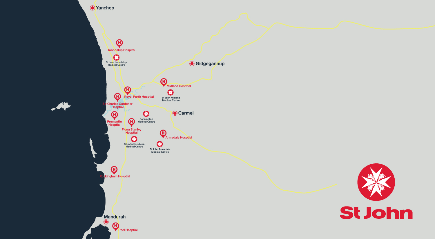 Perth metro service area map